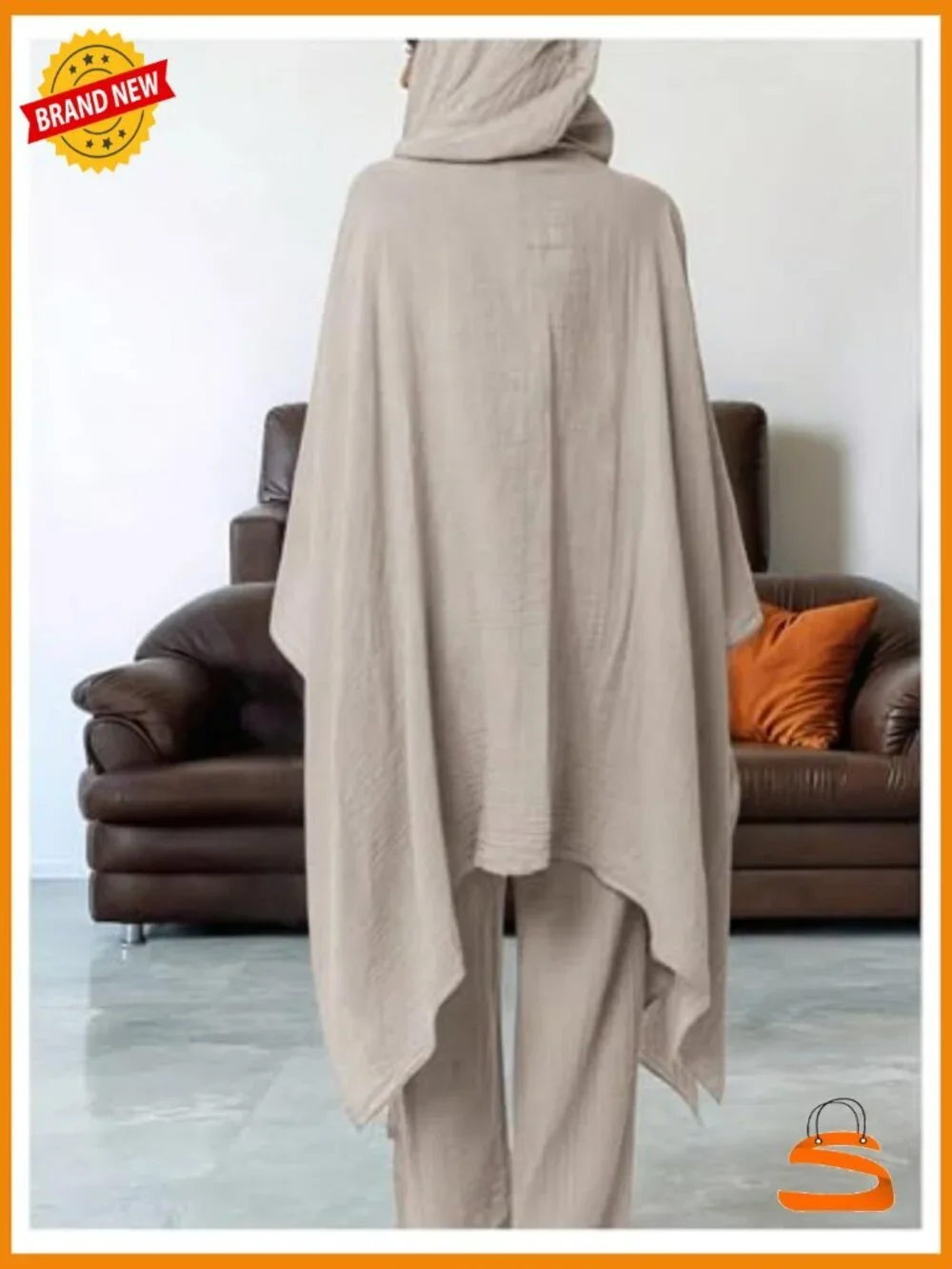 2 Piece Outfit Hooded Kimono Cardigan High Waisted Pants Casual Suit Sets
